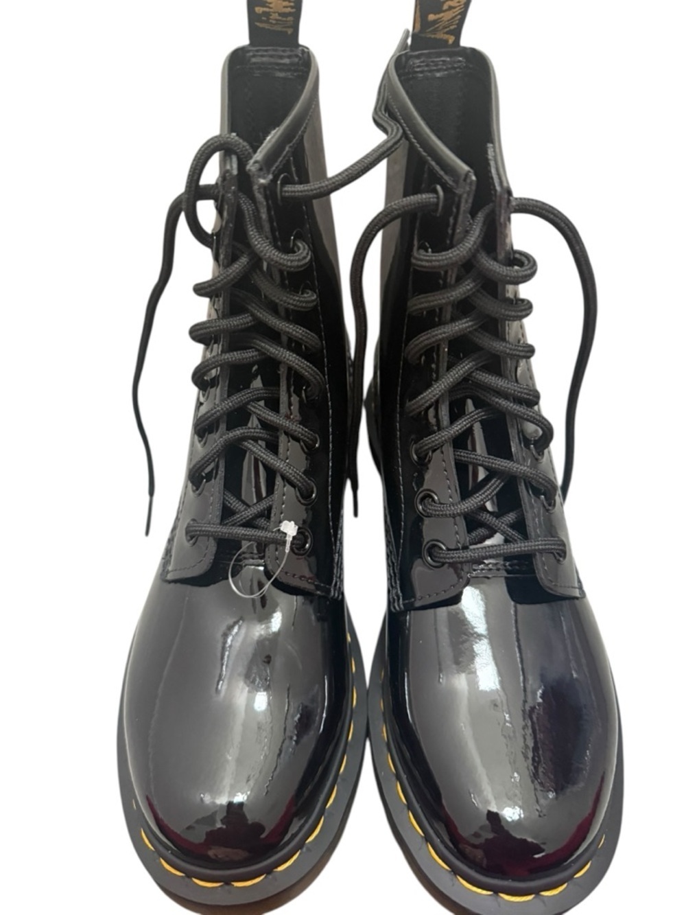 New! Authentic Dr. Martens Women's Patent Lace-Up Ankle Boots in Black Size 6 - Picture 3 of 5